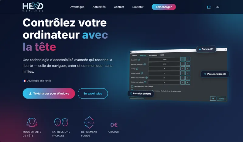 Head Control — DeepTech digital accessibility software, hero section