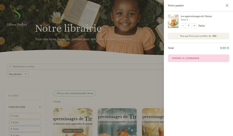 Éditions Saillard — cart and checkout flow